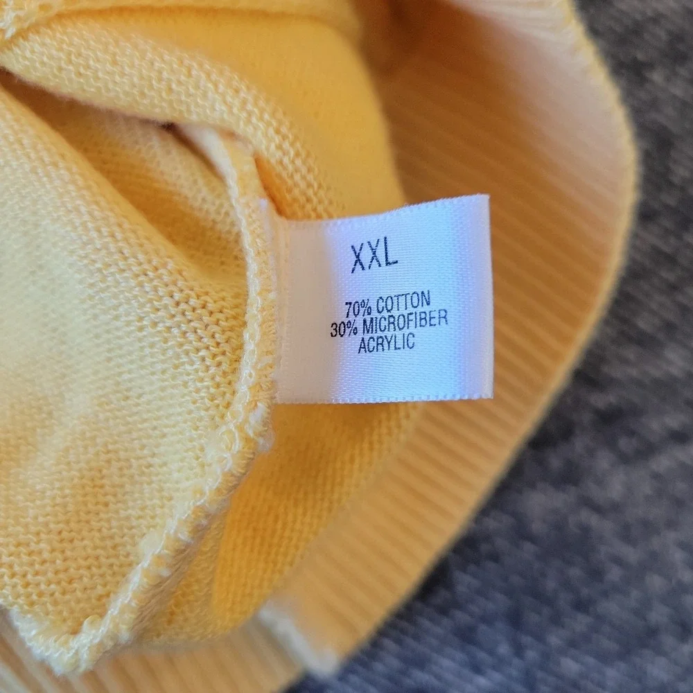 VTG St. Croix Sweater Men's 2XL Yellow Knit Long Sleeve Stretch Banded Waist‎
